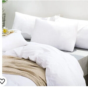 Bed linen 100% Cotton Percale Pillowcases King Size, White ( 2 ) 20 X 40 .